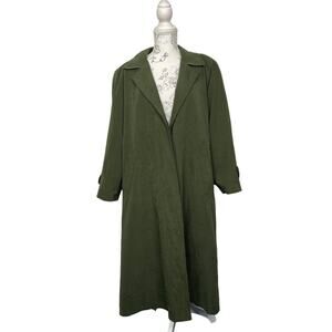 Gallery Size 12 Olive Green Long Trench with Removable Lining Jacket